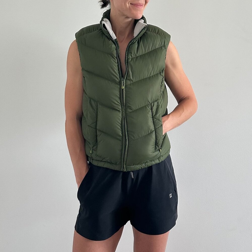 MEC Olive Green Down Puffer Vest VERY warm, perfect for winter and hiking